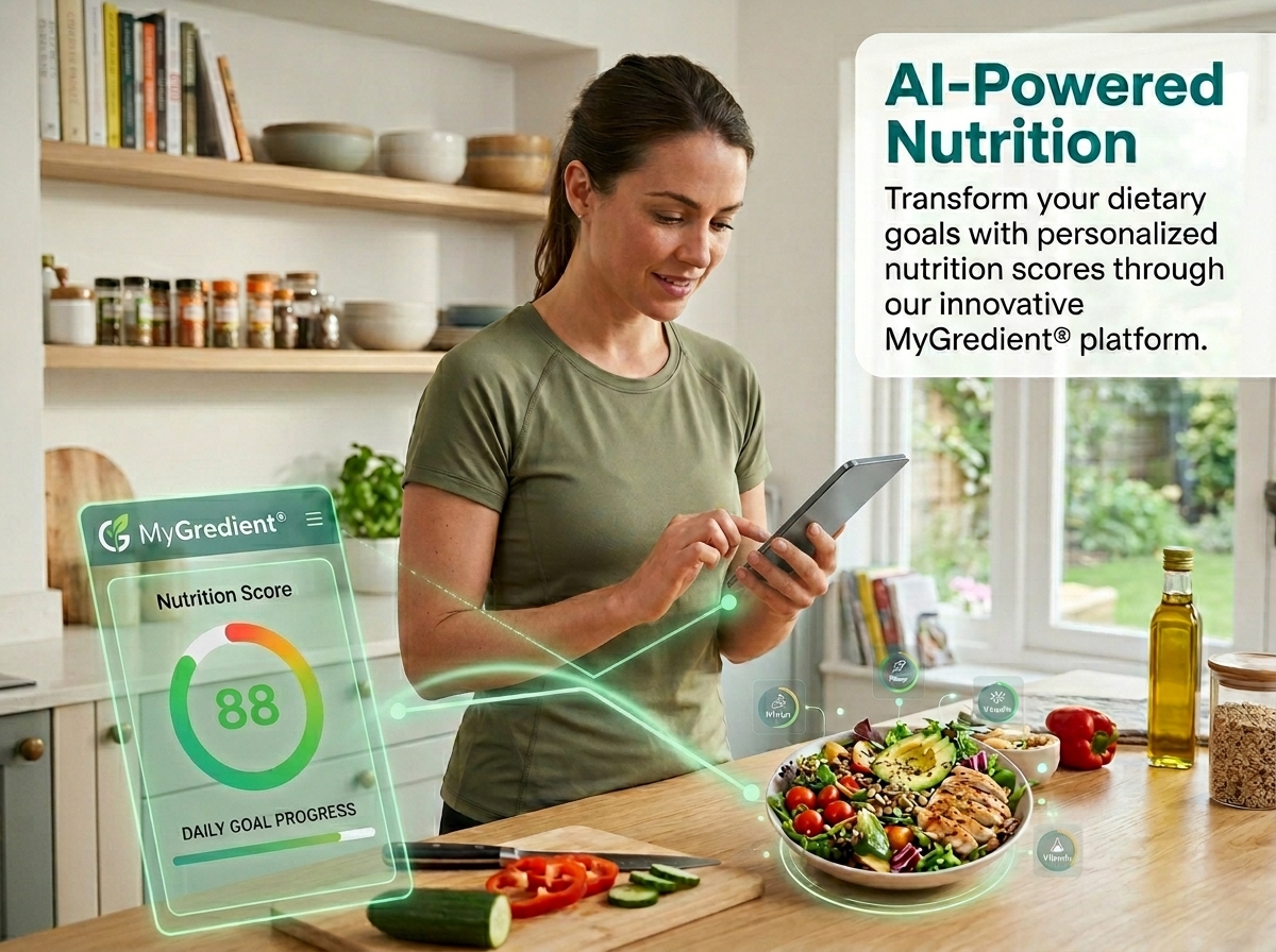 MyGredient app showing a personalised nutrition score.